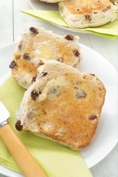 Toasted teacakes Stock Photos