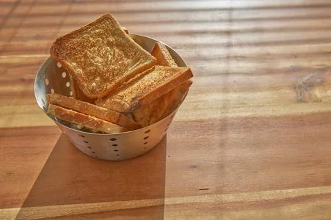 Toasted thinly sliced bread Stock Photos
