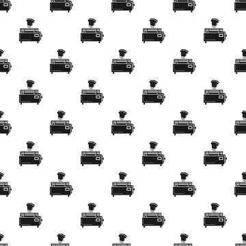Toaster and bread breakfast kitchen appliance seamless pattern Illustrazione stock