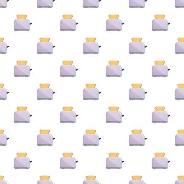 Toaster and bread breakfast kitchen appliance seamless pattern Stockillustratie