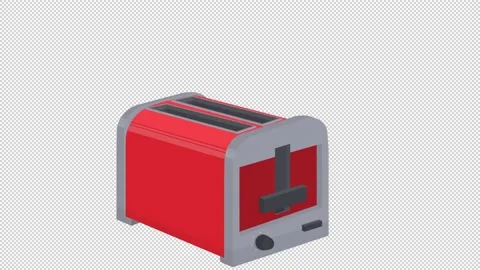 Toaster. Animation of frying toast bread. Cartoon Stock Footage 163078475