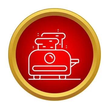 Toaster appliance making breakfast toast line icon Stock Illustration