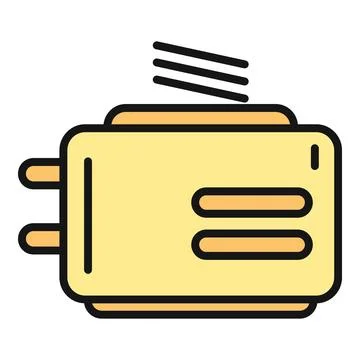 Toaster appliance preparing breakfast toast bread Stock Illustration
