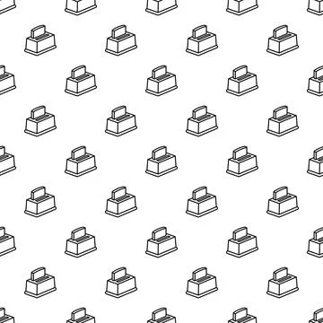 Toaster appliance seamless pattern line art Stock Illustration