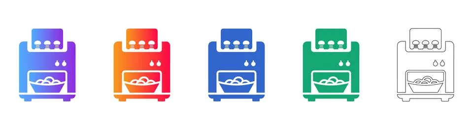 Toaster Appliance Vector Icon Pack Stock Illustration