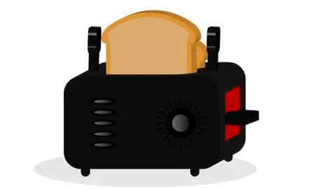 Toaster with bread in flat design イラスト素材
