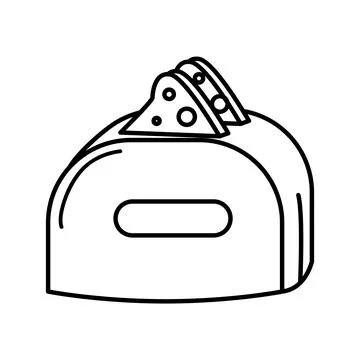 Toaster with bread in hand drawn doodle style. Breakfast time. Vector illustr Illustrazione stock
