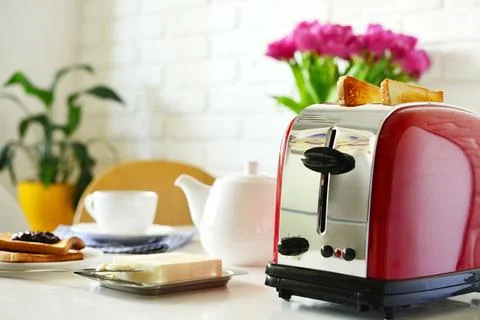 Toaster with bread Stock Photos