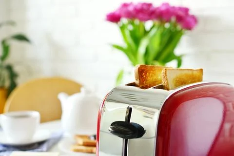 Toaster with bread Stock Photos