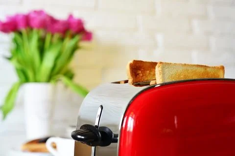 Toaster with bread Stock Photos