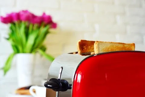 Toaster with bread Stock Photos
