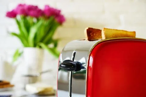 Toaster with bread Stock Photos