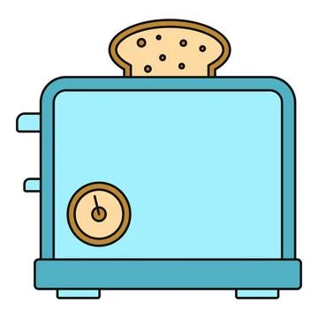 Toaster with bread preparing breakfast kitchen appliance Illustrazione stock