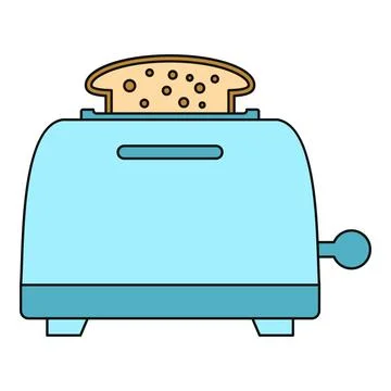 Toaster with a bread slice for breakfast Stock Illustration