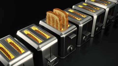Toaster with bread slices Stock Illustration
