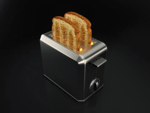 Toaster with bread slices Stock Illustration