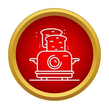 Toaster with bread slices preparing breakfast icon Stock Illustration