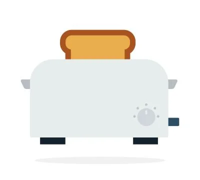 Toaster with bread vector flat isolated Stock Illustration