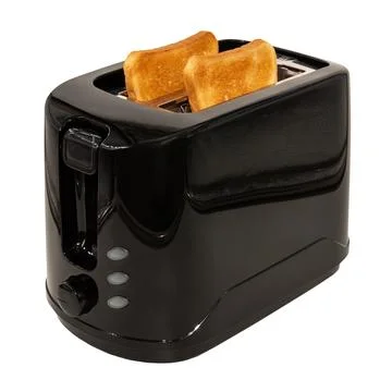 Toaster with bread on white background. Toaster isolate. Baking Foto stock