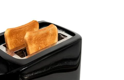 Toaster with bread on white background. Toaster isolate. Baking Foto stock