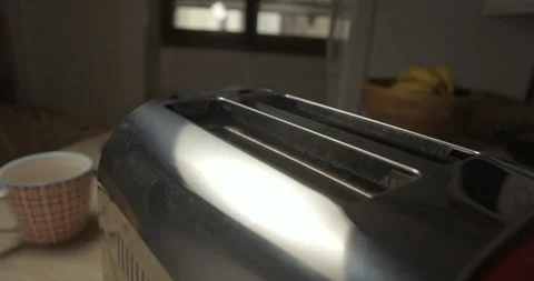 Toaster breakfast slowmotion close-up 4K Video stock 148448105