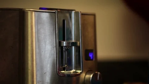 Toaster Button Pushed Stock-Footage 73832273