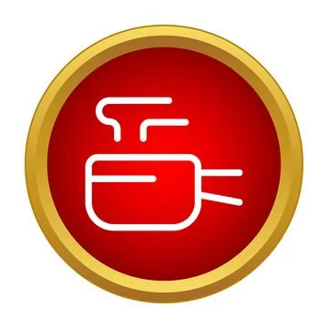 Toaster cooking bread slices generating heat icon Stock Illustration
