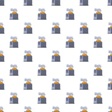 Toaster on fire fire safety seamless pattern 스톡 일러스트