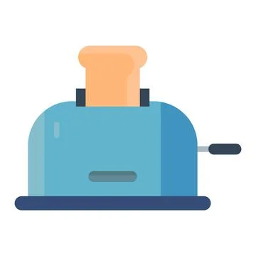 Toaster flat clipart vector illustration Illustrazione stock