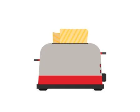 Toaster. Front view. Fry bread. Vector illustration. イラスト素材