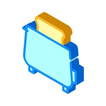 Toaster fry bread isometric icon vector illustration Stockillustratie