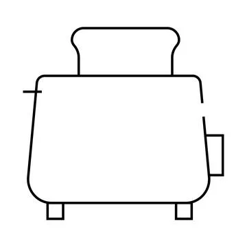 Toaster fry bread line icon vector illustration Illustrazione stock