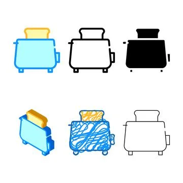 Toaster fry types bread color icon vector Stockillustratie