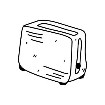 Toaster. Hand drawn doodle style. Vector illustration isolated on white. Co.. Stock Illustration