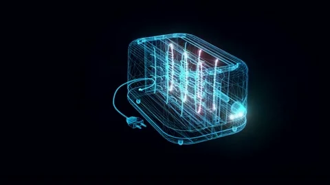 Toaster hologram Rotating Stock Footage 154841421