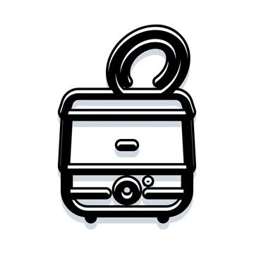 Toaster icon with bread slice popping up イラスト素材