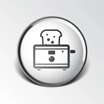 Toaster icon isolated slice crust white snack appliance Stock Illustration