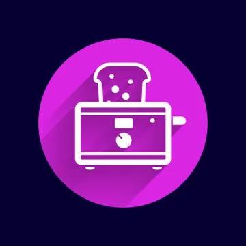 Toaster icon isolated slice crust white snack appliance Stock Illustration