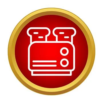 Toaster icon with two slices of toast Stock Illustration