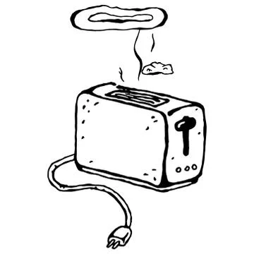Toaster icon. Vector illustration of a toaster. Toaster hand drawn. Stock Illustration