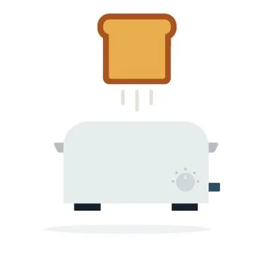 Toaster with jumps bread vector flat isolated Illustrazione stock
