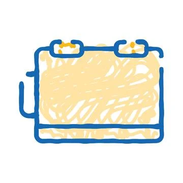 Toaster kitchen appliance with heating elements doodle icon イラスト素材