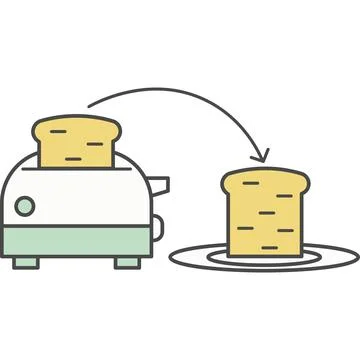 Toaster kitchen appliance vector icon Stock Illustration