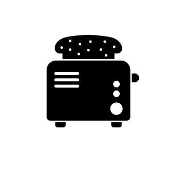 Toaster, Kitchen Electric Device for Toasts Solid Flat Vector Icon Isolated o Illustrazione stock