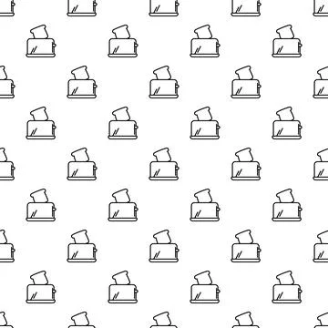 Toaster outline icon pattern with sliced bread Stock Illustration