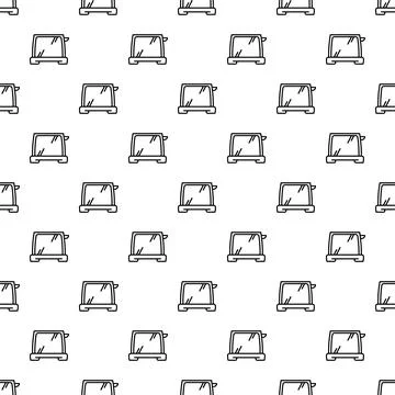Toaster outline icon seamless pattern background Illustrazione stock