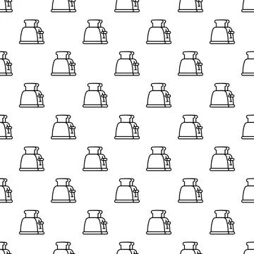 Toaster outline pattern for breakfast food background Stock Illustration