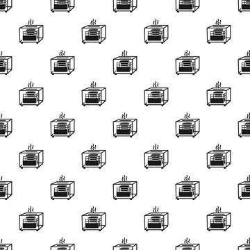 Toaster oven kitchen appliance baking seamless pattern Stock Illustration