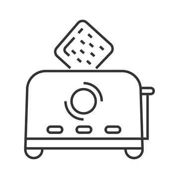 Toaster pixel perfect icon vector. Kitchen small appliances line sign. Househ Ilustração Stock