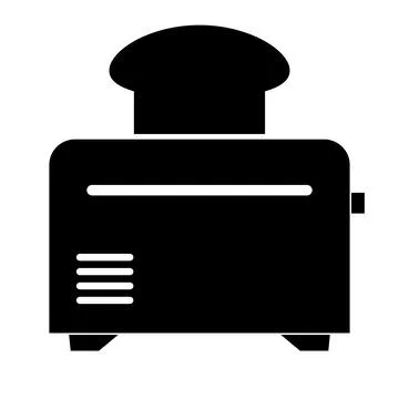 Toaster silhouette icon. Baking bread. Cooking electric product. Vector. 스톡 일러스트